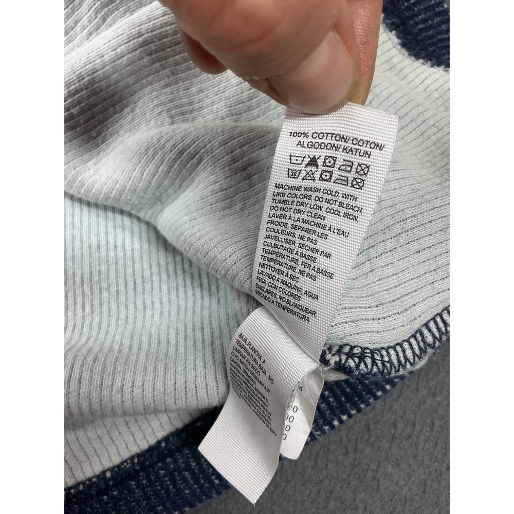 Lucky Brand Sweater Mens L Blue Henley Mock Neck Button Pocket Knit Lightweight - Picture 6 of 10